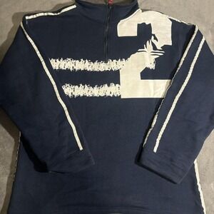 Vintage Ignition Navy and white 1/4 zip sweatshirt‎